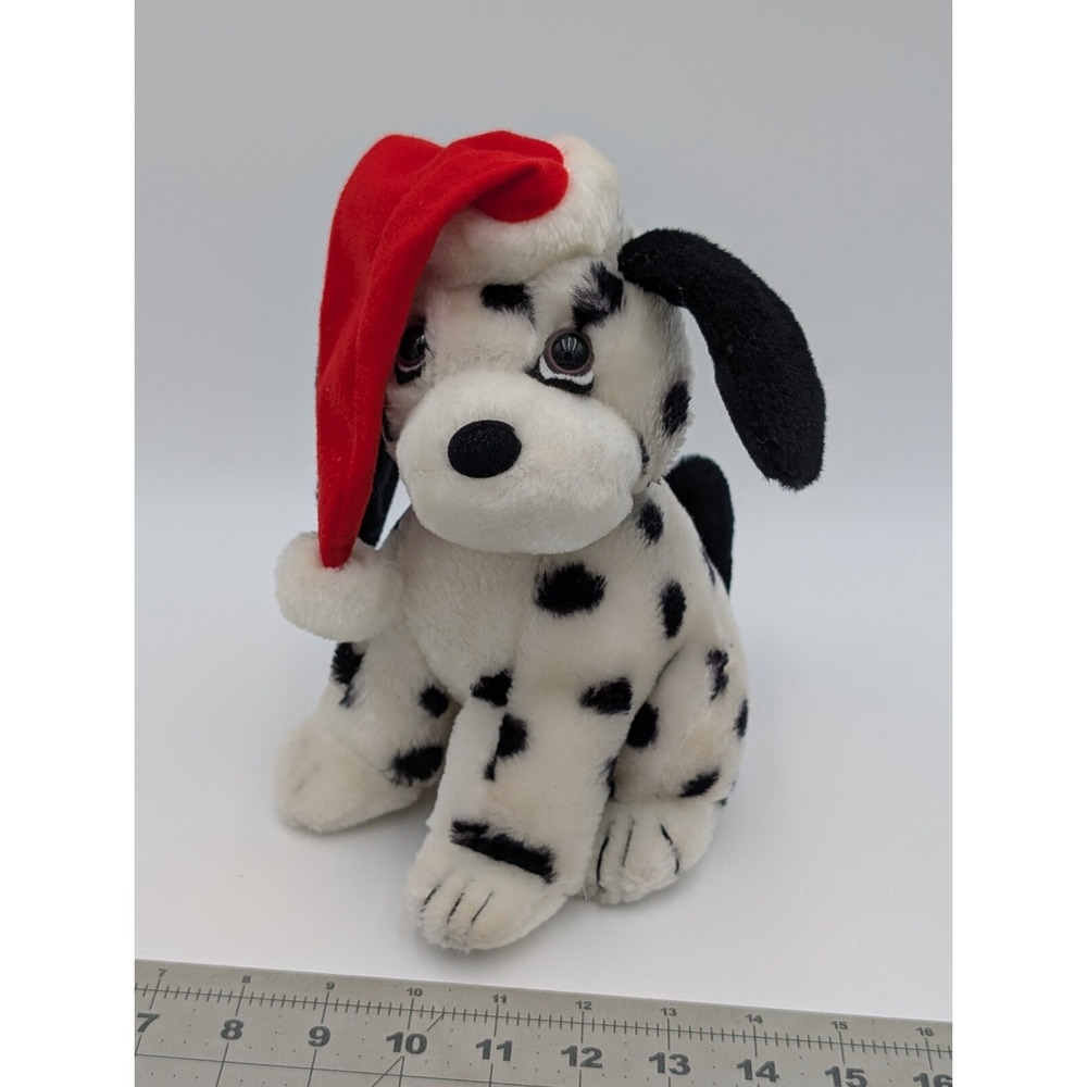 Fun World Dalmatian Dog Plush Christmas Hat 9 Inch Stuffed Animal Toy